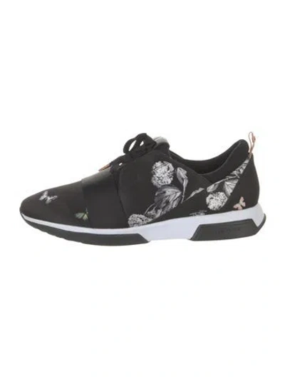Pre-owned Ted Baker Nylon Floral Print Sneakers In Multi