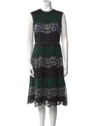 Pre-owned Ted Baker Nylon Midi Length Dress In Black