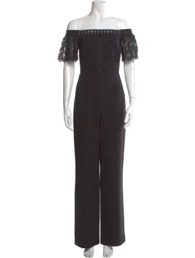 Pre-owned Ted Baker Off-the-shoulder Jumpsuit In Black