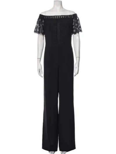 Pre-owned Ted Baker Off-the-shoulder Jumpsuit In Black