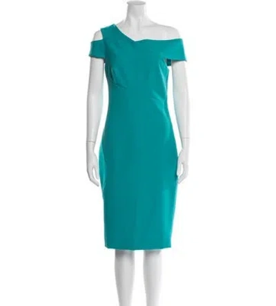 Pre-owned Ted Baker Off-the-shoulder Knee-length Dress In Green