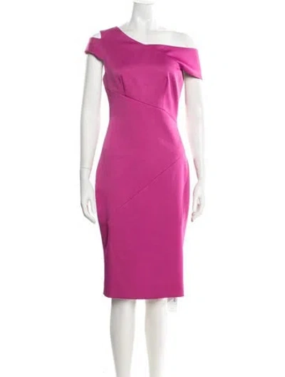 Pre-owned Ted Baker Off-the-shoulder Knee-length Dress In Purple