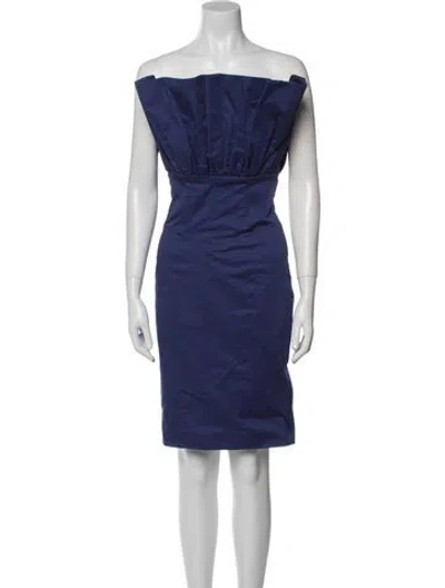 Pre-owned Ted Baker Off-the-shoulder Mini Dress In Blue