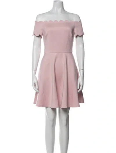 Pre-owned Ted Baker Off-the-shoulder Mini Dress In Pink