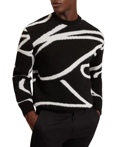 Ted Baker Oldrich Script Graphic Sweater In Black