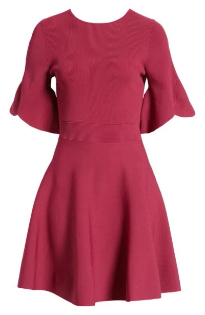 Ted Baker Olivia Rib Fit & Flare Dress In Red