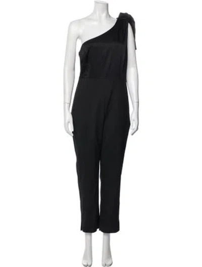 Pre-owned Ted Baker One-shoulder Jumpsuit In Black
