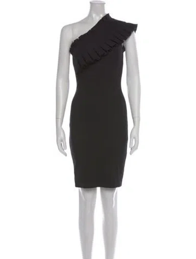 Pre-owned Ted Baker One-shoulder Knee-length Dress W/ Tags In Black