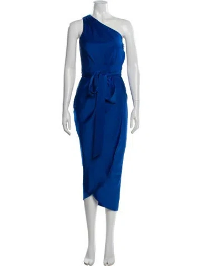 Pre-owned Ted Baker One-shoulder Long Dress In Blue