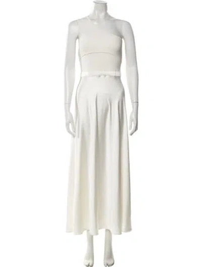 Pre-owned Ted Baker One-shoulder Long Dress In Neutral