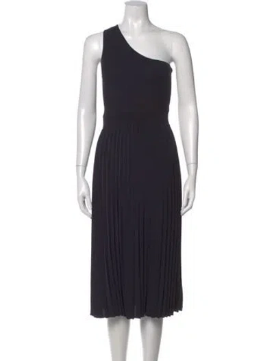 Pre-owned Ted Baker One-shoulder Midi Length Dress In Blue