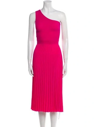 Pre-owned Ted Baker One-shoulder Midi Length Dress In Pink