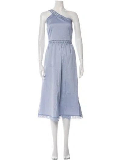 Pre-owned Ted Baker One-shoulder Midi Length Dress In Purple