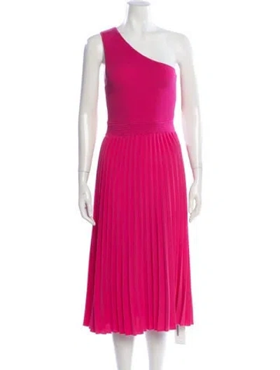 Pre-owned Ted Baker One-shoulder Midi Length Dress In Red