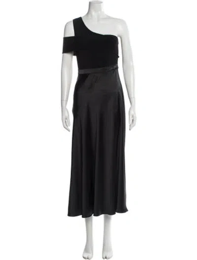 Pre-owned Ted Baker One-shoulder Midi Length Dress W/ Tags In Black