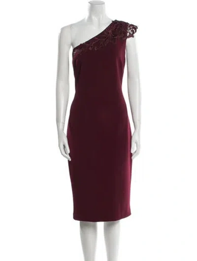 Pre-owned Ted Baker One-shoulder Midi Length Dress W/ Tags In Burgundy