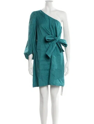 Pre-owned Ted Baker One-shoulder Mini Dress In Blue