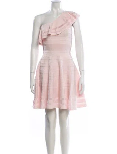 Pre-owned Ted Baker One-shoulder Mini Dress In Pink