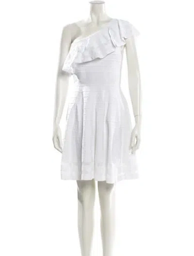 Pre-owned Ted Baker One-shoulder Mini Dress In White