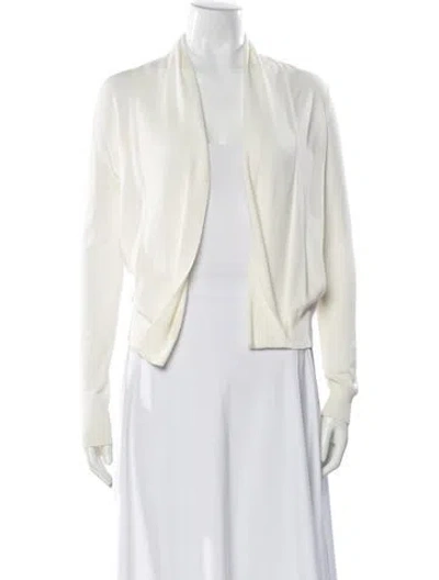 Pre-owned Ted Baker Open Front Sweater In White