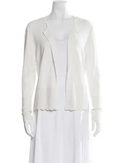 Pre-owned Ted Baker Open Front Sweater In White