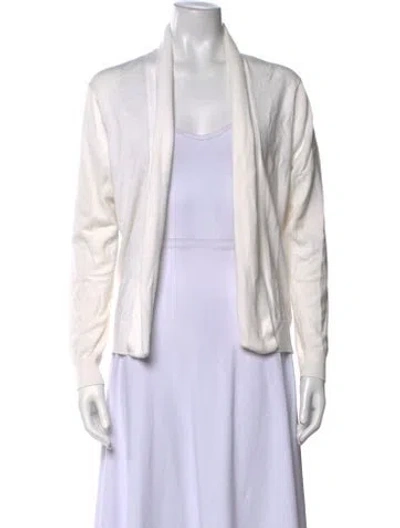 Pre-owned Ted Baker Open Front Sweater In White