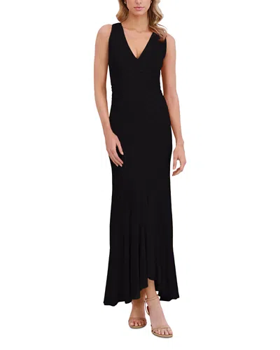 Ted Baker Open Neck Ruched Mermaid Dress In Black