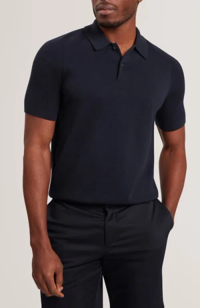 Ted Baker Otiso Cotton & Wool Polo In Blue