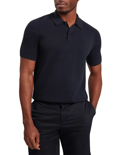 Ted Baker Otiso Ribbed Raglan Sleeve Polo In Blue