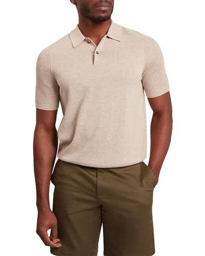 Ted Baker Otiso Ribbed Raglan Sleeve Polo In Neutral