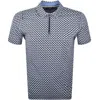 Ted Baker Ounslo Zip Polo T Shirt Blue In Blue