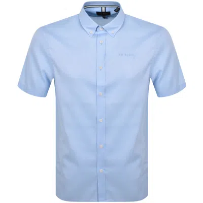 Ted Baker Oxford Short Sleeved Shirt Blue