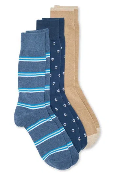 Ted Baker Pack Of 3 Crew Socks In Blue