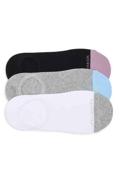 Ted Baker Pack Of 3 No Show Socks In Gray