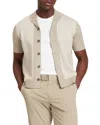 Ted Baker Padrig Herringbone Knit Colorblocked Shirt In Neutral