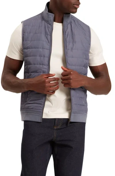 Ted Baker Pafavor Quilt Front Piqué Vest In Gray