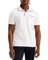 Ted Baker Paisel Piped Cotton Polo In White