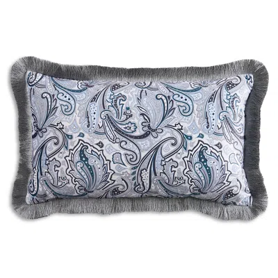 Ted Baker Paisley Fringe Decorative Pillow, 12 X 20 In Blue
