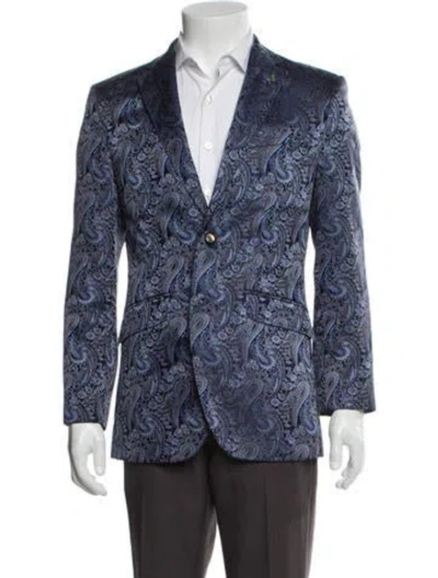 Pre-owned Ted Baker Paisley Print Blazer In Blue