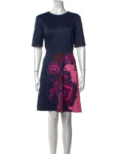 Pre-owned Ted Baker Paisley Print Knee-length Dress In Blue