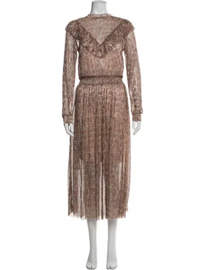 Pre-owned Ted Baker Paisley Print Midi Length Dress In Multi