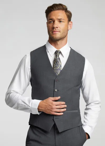 Ted Baker Panama - Wool Blend Slim Fit Suit Waistcoat In Charcoal