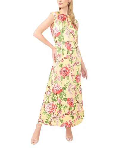 Ted Baker Floral Gathered Neck Midi Dress In Multi
