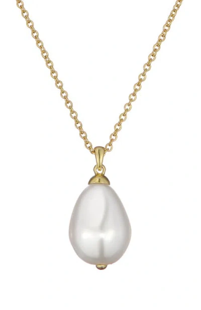 Ted Baker Parmlia Faux Pearl Pendant Necklace In Gold Tone/pearl