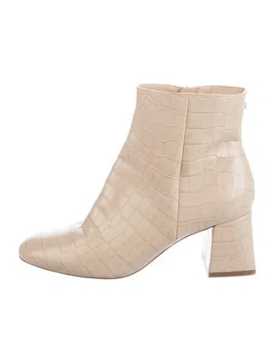 Pre-owned Ted Baker Patent Leather Animal Print Boots In Neutral