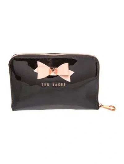 Pre-owned Ted Baker Patent Leather Clutch In Grey