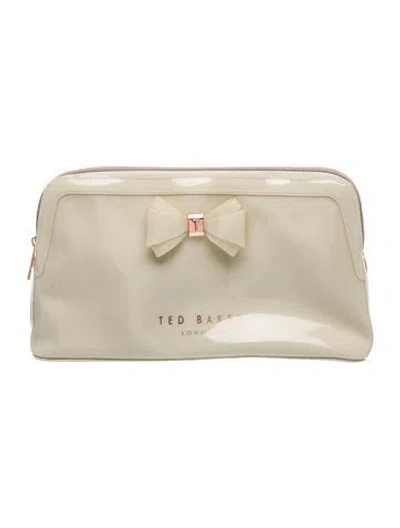 Pre-owned Ted Baker Patent Leather Clutch In Neutrals