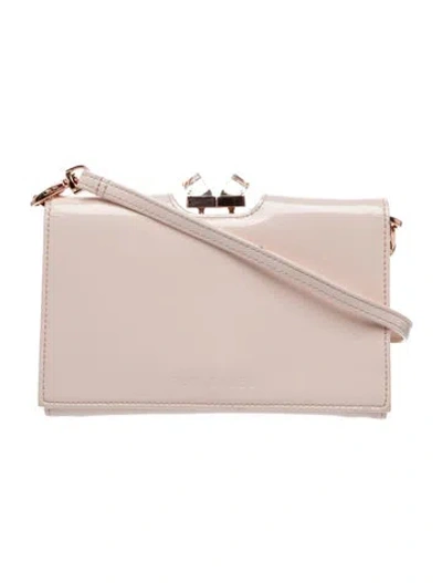 Pre-owned Ted Baker Patent Leather Crossbody Bag In Pink