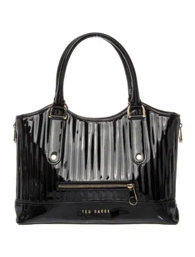 Pre-owned Ted Baker Patent Leather Hobo In Black