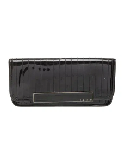 Pre-owned Ted Baker Patent Leather Minaudière In Black